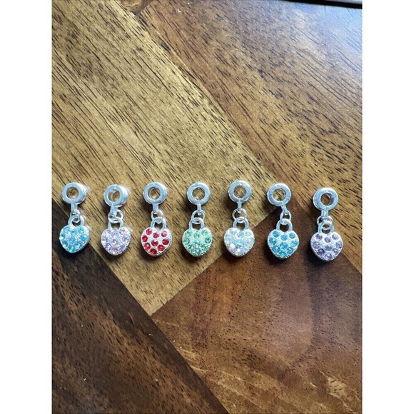 Silvertone Colorful Rhinestone Bracelet Making Spacers- 7 Per Set- 20 Sets Total - Picture 1 of 10